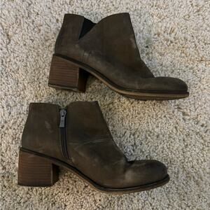 Franco Sarto Brown Leather Melville Ankle Booties Size 7.5